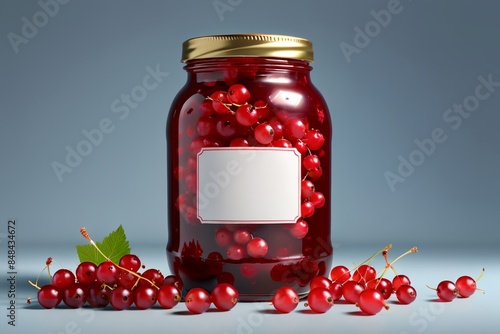 canned food, sweet ripe red currant canned in jars