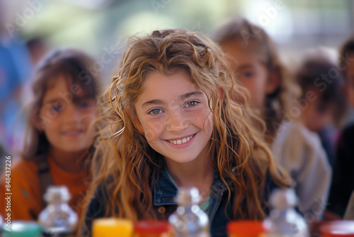 Young Students Engaging in a Science Experiment With Colorful Liquids in a Cl...