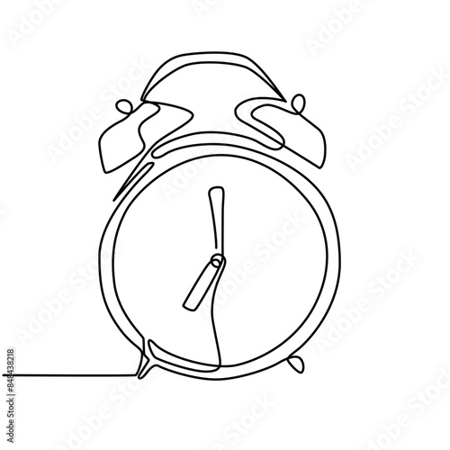 alarm clock drawn in a single line