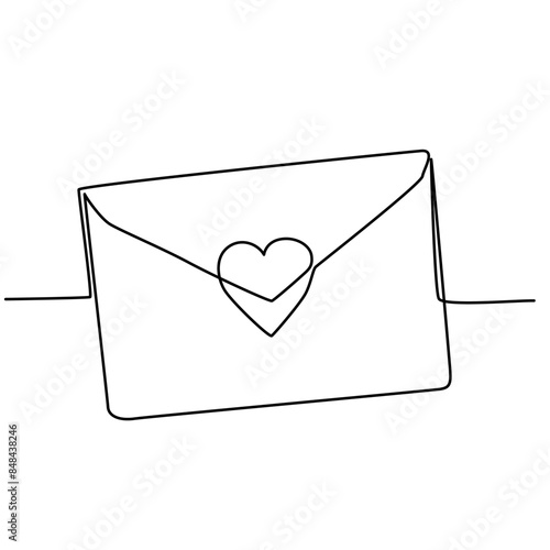 an envelope drawn with a single black line 