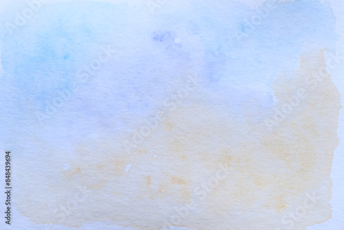 pastel blue and yellow aquarelle background with empty space