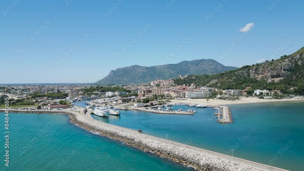Beautiful bay in Italy. Terracina, aerial shot Beautiful bay in Italy. Terracina, aerial shot