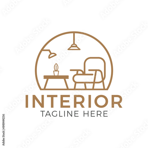Home interior logo , furniture minimalist logo design template