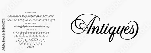 Elegant Font Uppercase Lowercase. Elegant Script Font Classic Lettering Minimal Fashion Designs. Typography modern serif fonts regular decorative vintage concept. vector illustration