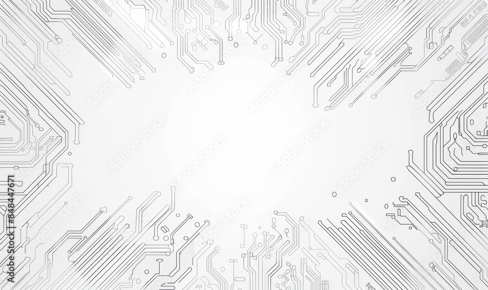 Abstract circuit board pattern background with empty space in the center Generative AI Abstract circuit board pattern background with empty space in the center Generative AI