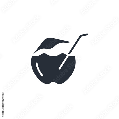 coconut icon. vector.Editable stroke.linear style sign for use web design,logo.Symbol illustration.