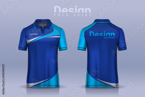 t-shirt polo templates design. uniform front and back view.	