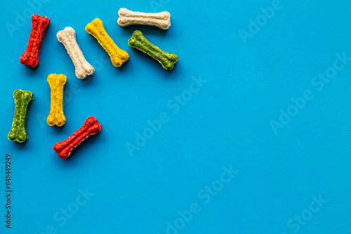 Dog treats - chew bones for cleaning teeth, top view