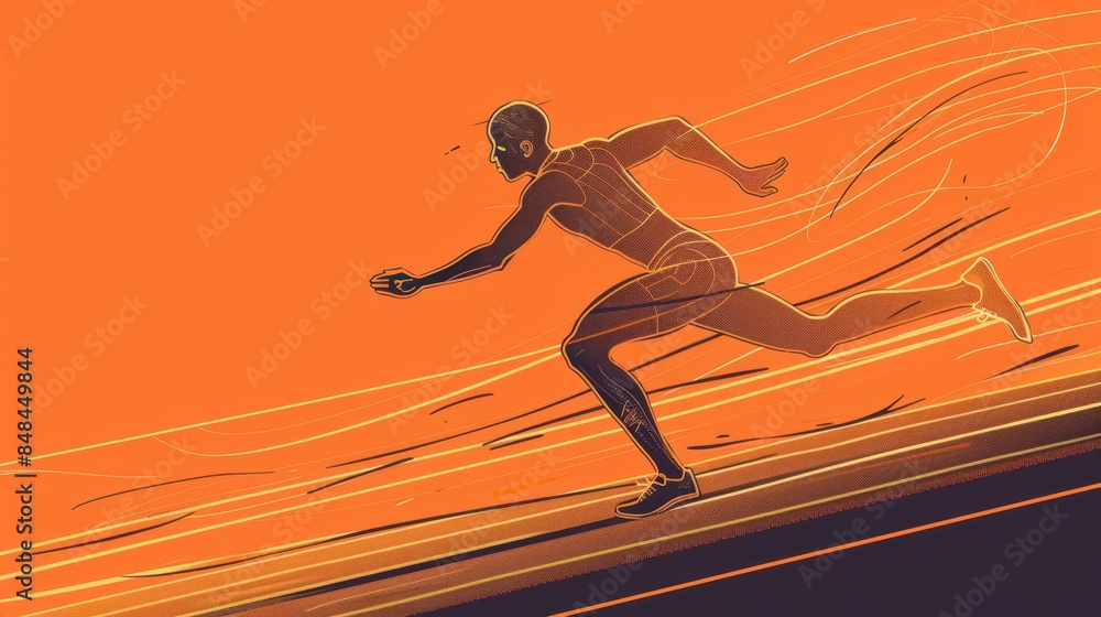 an illustration a running on an background an illustration a running on an background