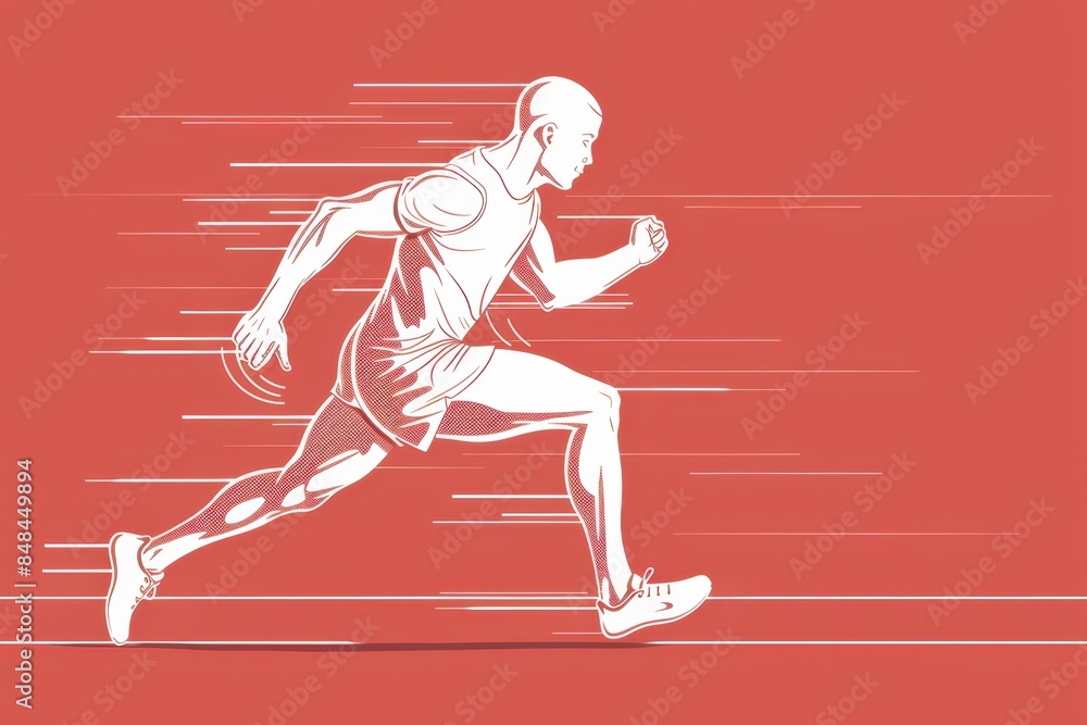 a running on a red background a running on a red background