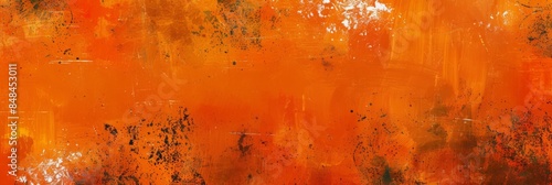 Energetic orange abstract texture with dynamic brush strokes and splashes, perfect for artistic backgrounds. photo