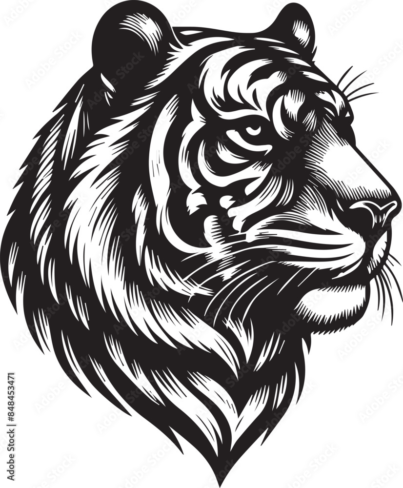 Obraz premium tiger head vector illustration