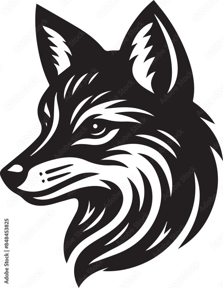 wolf head icon Silhouette Vector wolf head icon Silhouette Vector