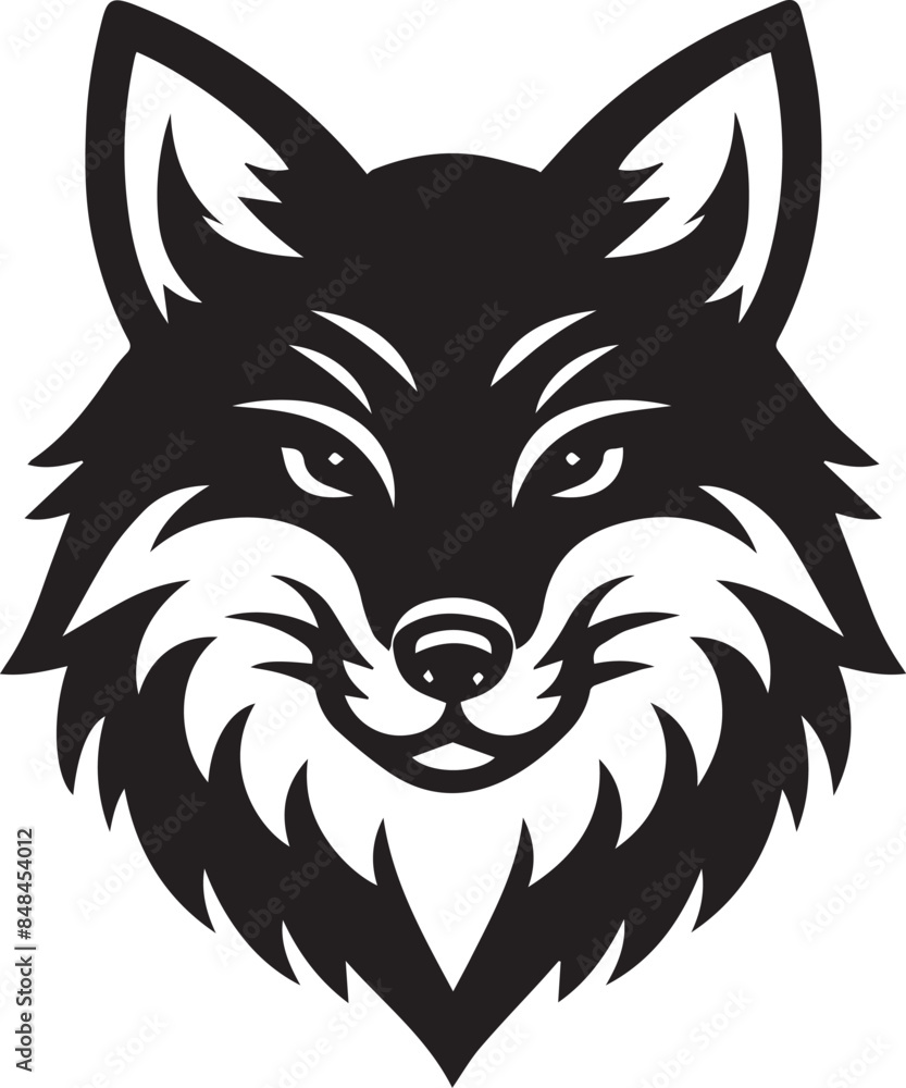 wolf head icon Silhouette Vector wolf head icon Silhouette Vector