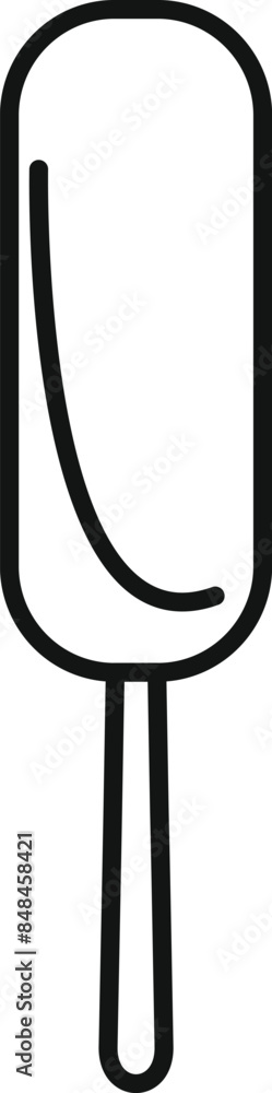 Simple line art icon representing a classic ice cream stick, evoking summer treats and frozen delights Simple line art icon representing a classic ice cream stick, evoking summer treats and frozen delights