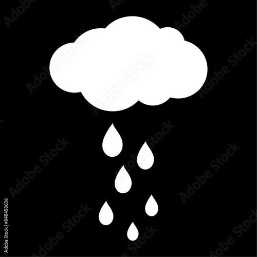 Cloud and rain drops icon Vector Illustration