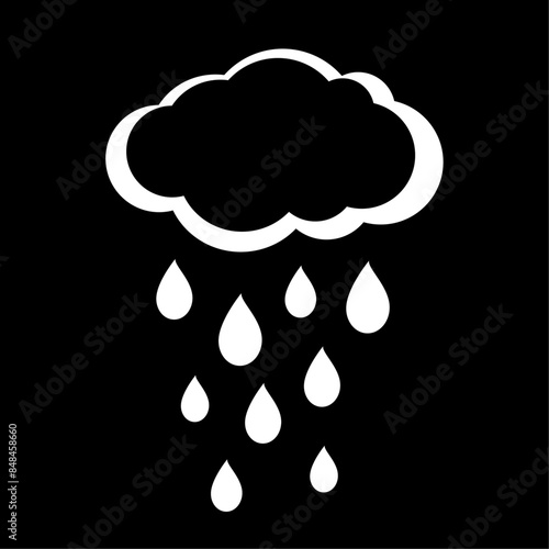 Cloud and rain drops icon Vector Illustration