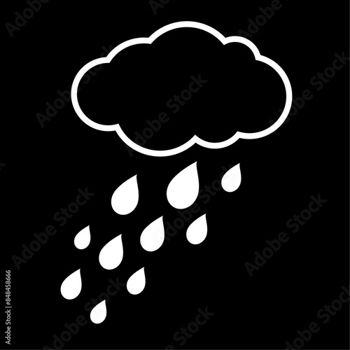Cloud and rain drops icon Vector Illustration