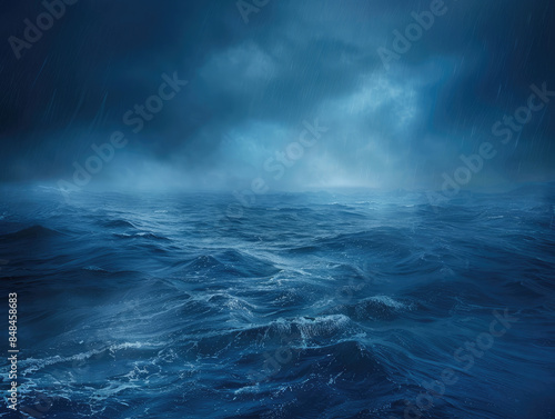 Storm clouds over sea. Created with Ai