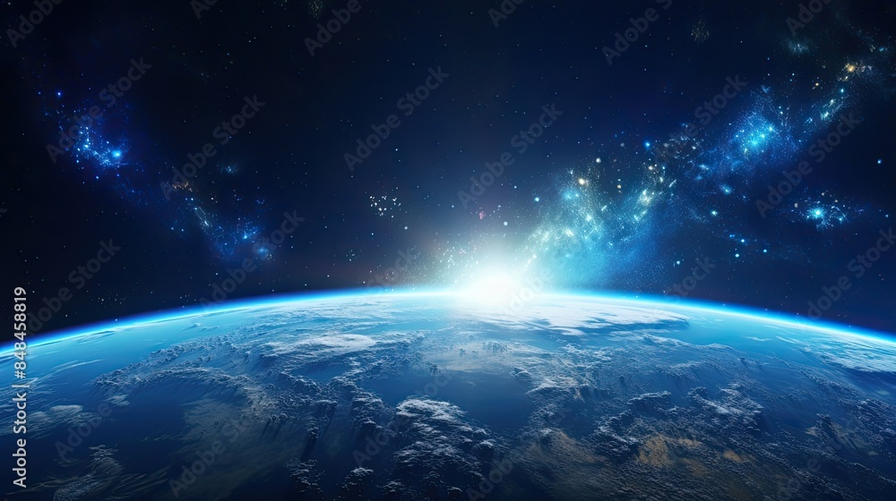 Fototapeta premium planet Earth in galaxy space, abstract astrological background.