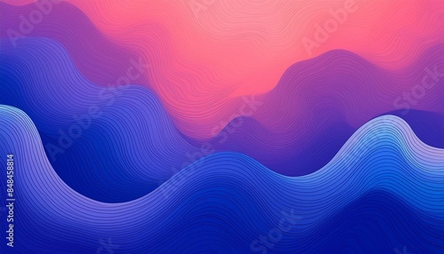 A bold bright colorful wavy pattern gradient for background texture, calming waves and curved lines.