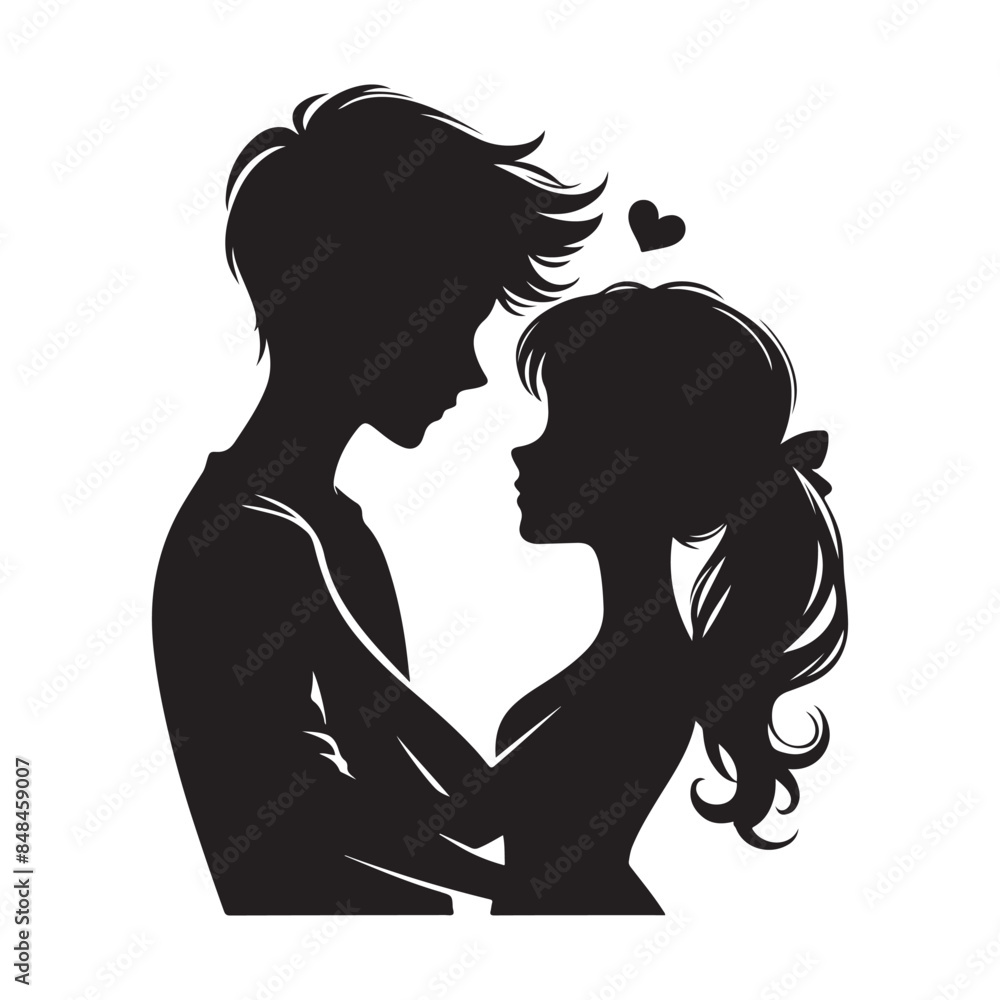 Romantic love vector silhouette Romantic love vector silhouette