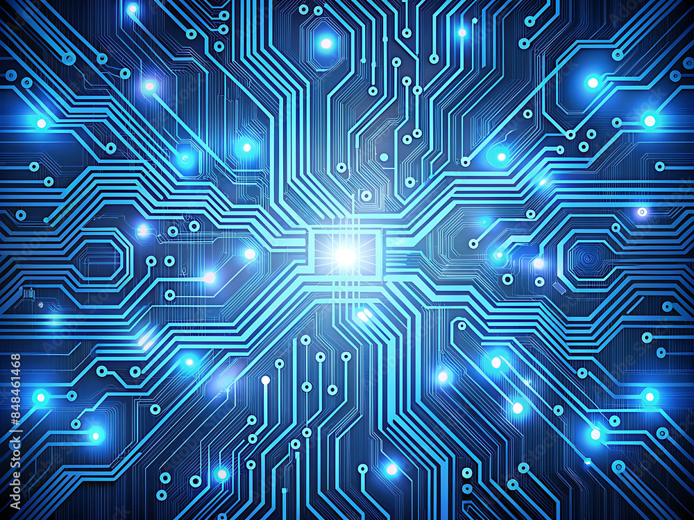 Futuristic Digital Circuit Board Pattern - Hi-Tech Technology Background Illustration Futuristic Digital Circuit Board Pattern - Hi-Tech Technology Background Illustration