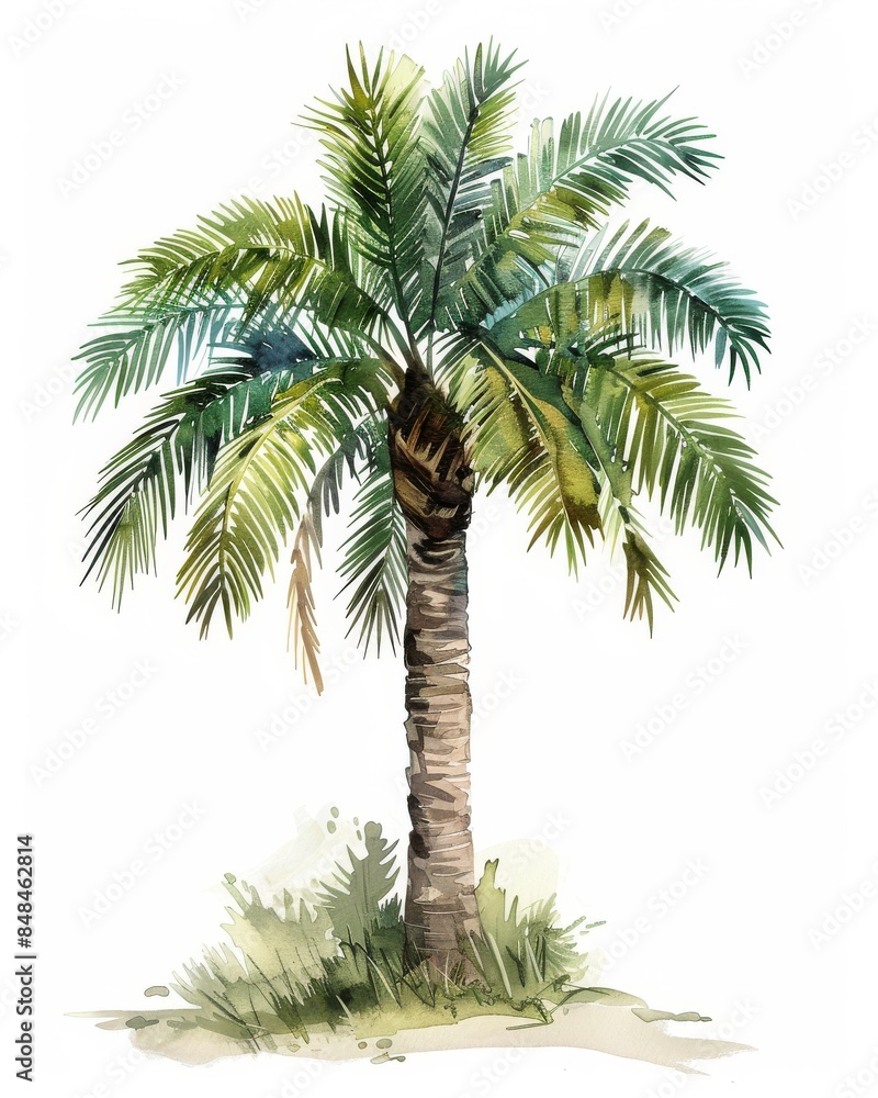 Obraz premium İllustration of a Palm Tree on a White Background