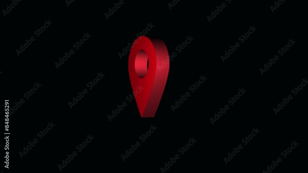 Location icon on transparent background. Simple looped animation. 3d rendered movie clip with alpha channel Location icon on transparent background. Simple looped animation. 3d rendered movie clip with alpha channel
