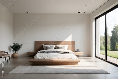 Spacious Minimalist Bedroom with Natural Light
