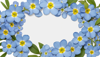 Botanical design border with transparent isolated frame and photo-illusion petals, perfect for horizontal layouts and generative AI illustrations