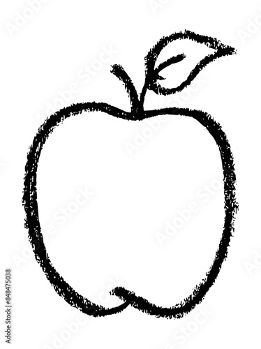Apple Icon - Crayon Chalk Drawing