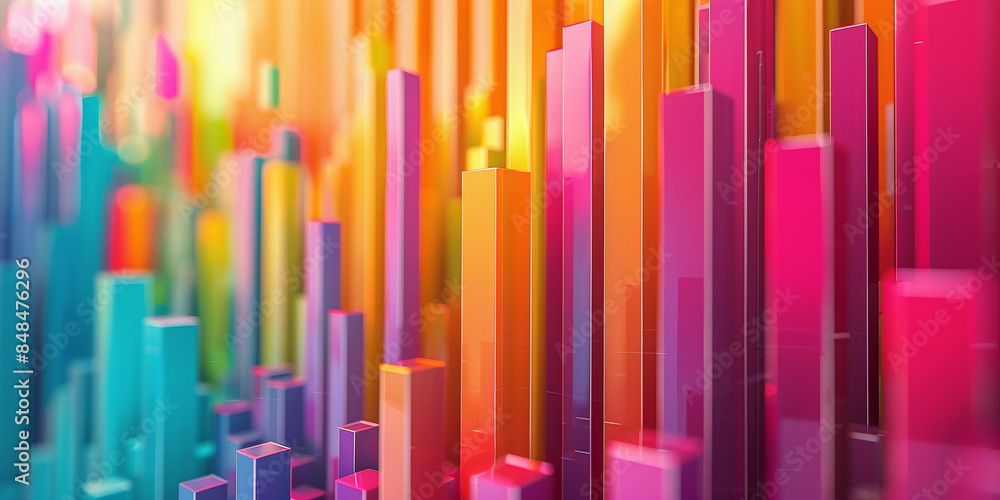 Bar charts with many colors going up and down for stock market investing or bright colorful bank charts. Bar charts with many colors going up and down for stock market investing or bright colorful bank charts.