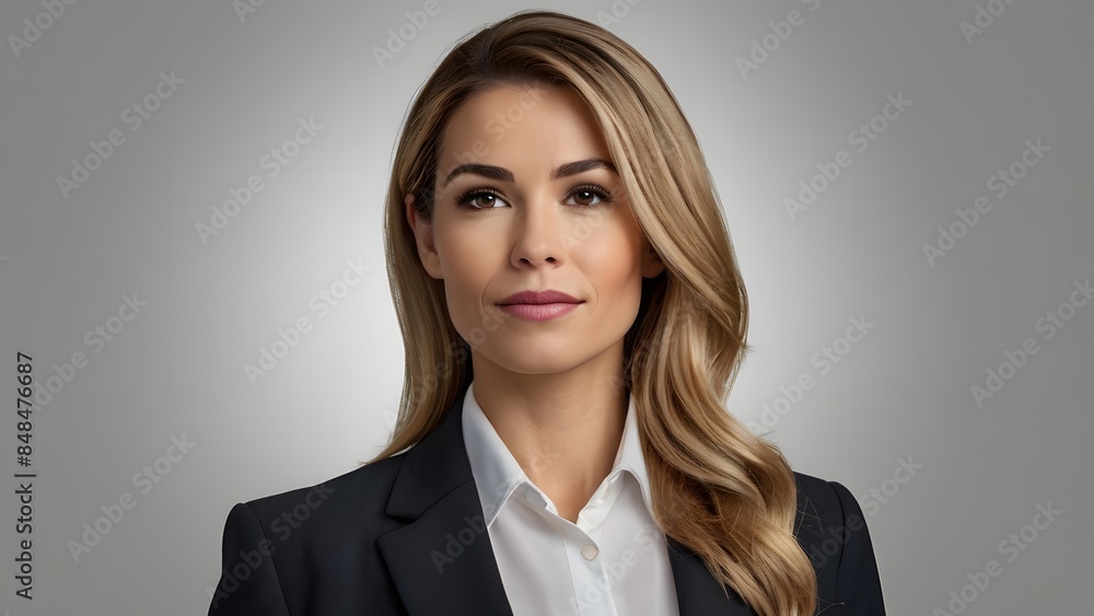 Professional Female Executive in Formal Business Attire for Corporate and Marketing Use Professional Female Executive in Formal Business Attire for Corporate and Marketing Use