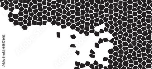 Abstract Geometric Black Polygon Mosaic Pattern Background