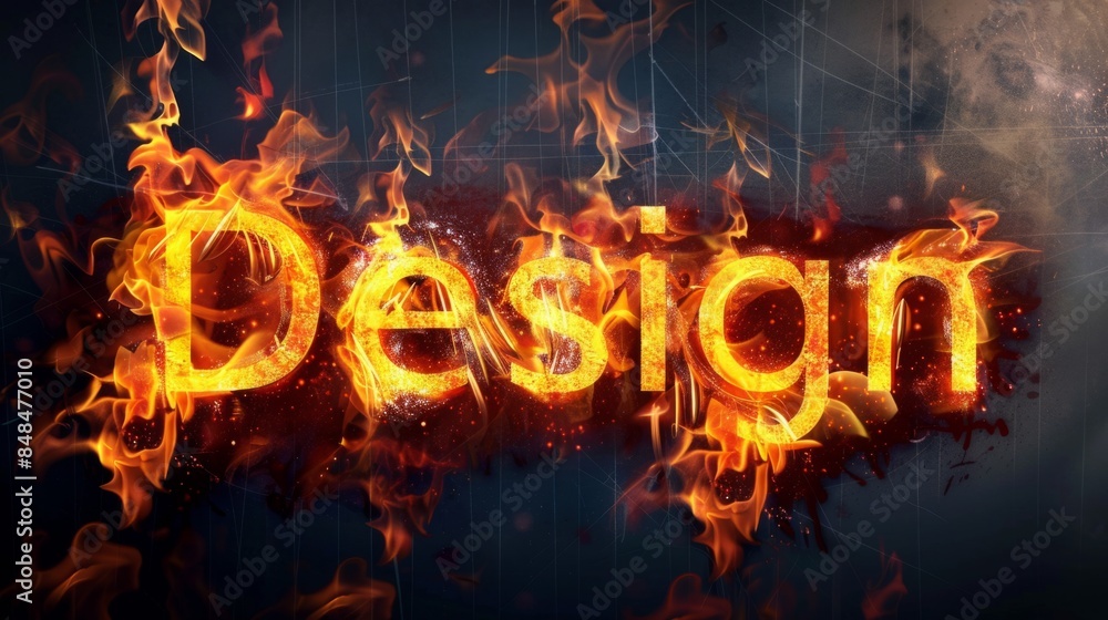 Fototapeta premium Fire Art and Creativity concept art poster.
