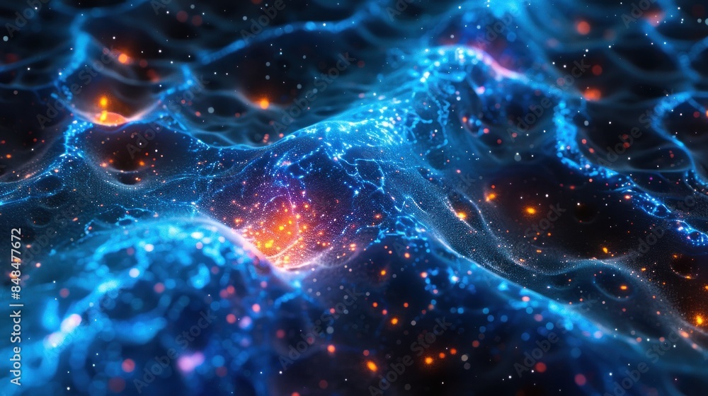 Amazing lightning blue neon space Amazing lightning blue neon space