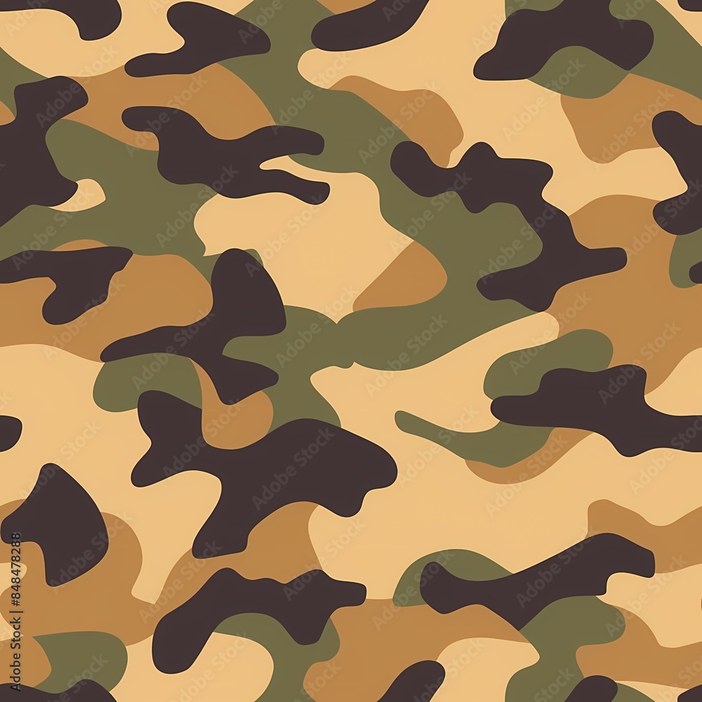 Naklejka premium Simple Camouflage seamless pattern in Brown. Military camouflage. illustration formats 4096 x 4096