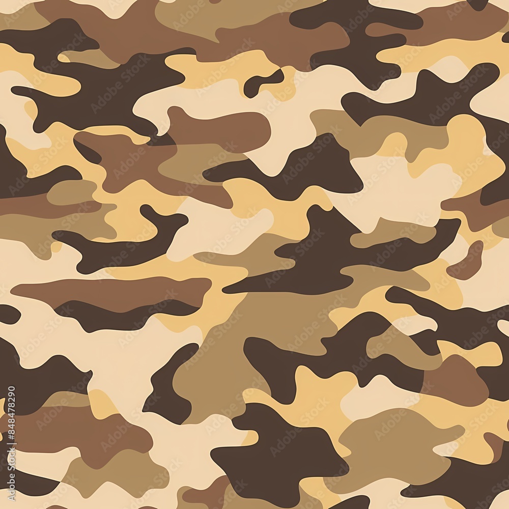 Naklejka premium Simple Camouflage seamless pattern in Brown. Military camouflage. illustration formats 4096 x 4096