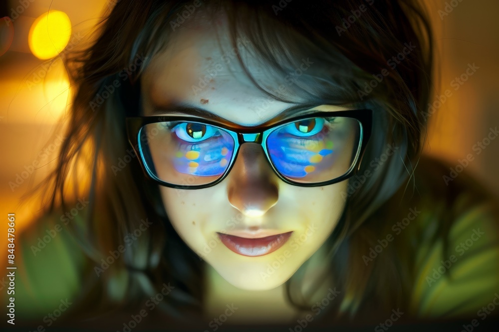 Young Female Programmer at Work in Modern Office Young Female Programmer at Work in Modern Office
