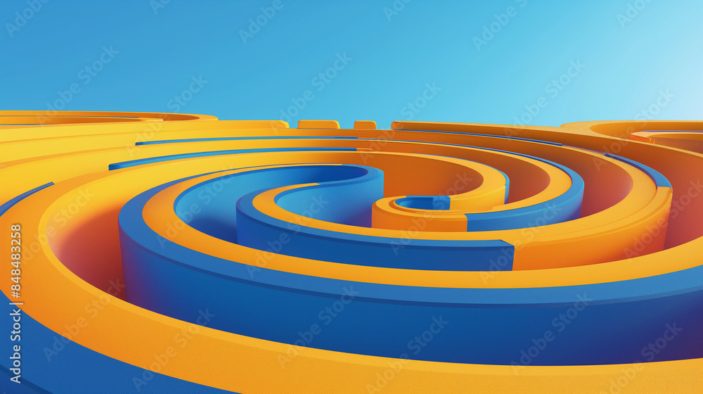 Abstract labyrinth in Op art style, as an abstract representation of human life Abstract labyrinth in Op art style, as an abstract representation of human life