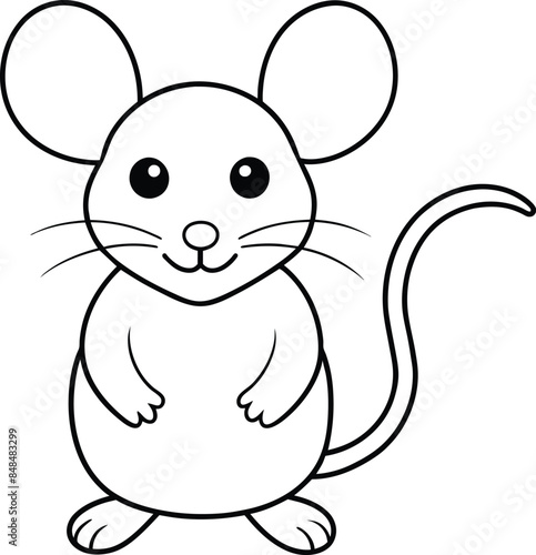 Coloring book or Coloring page for kids Mice vector clipart Nature background