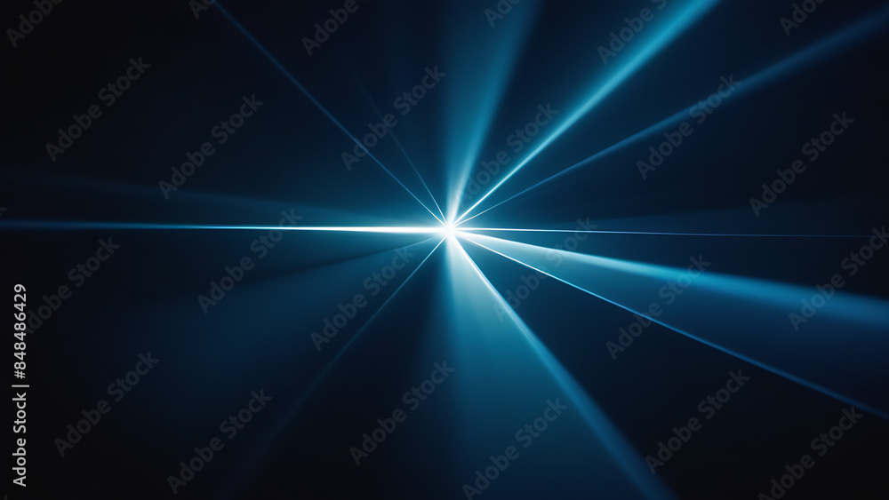 Flickering rays of light in the dark and space to copy
