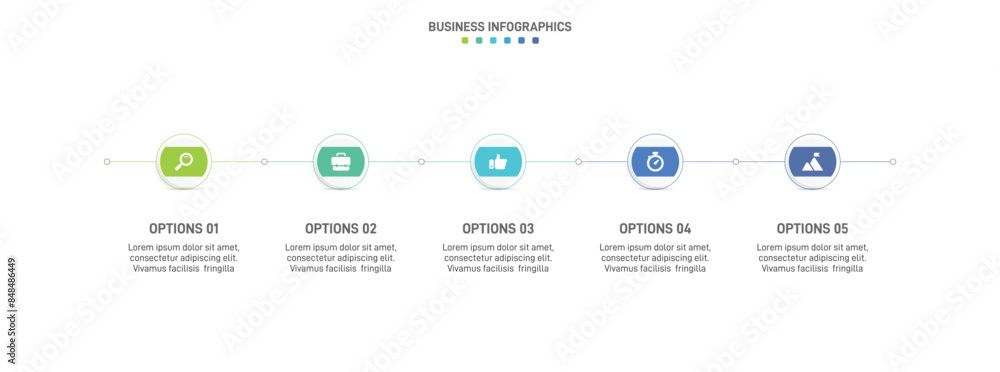 Horizontal progress bar featuring 5 arrow-shaped elements, symbolizing the five stages of business strategy and progression. Clean timeline infographic design template. Vector for presentation Horizontal progress bar featuring 5 arrow-shaped elements, symbolizing the five stages of business strategy and progression. Clean timeline infographic design template. Vector for presentation