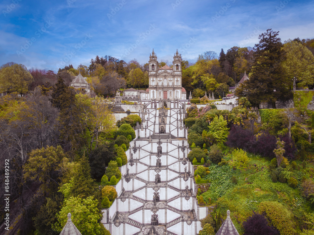 Φωτογραφία Aerial view to staircase of Bom Jesus do Monte church, Portugal