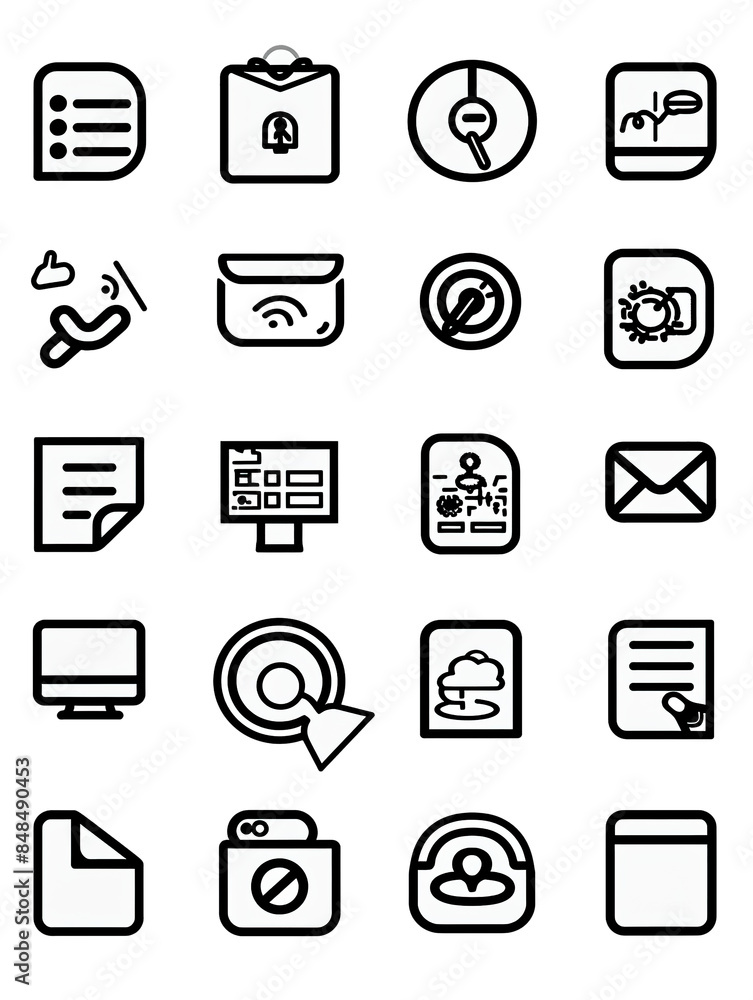 A collection of icons for various devices and services A collection of icons for various devices and services