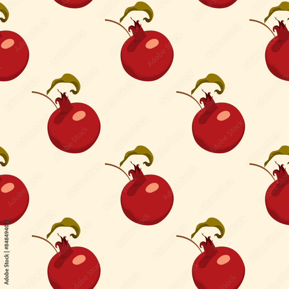 Seamless pattern with pomegranate fruits on white background. Vector design for cosmetics, spa, pomegranate juice, health care products. suitable for wallpaper, wrapping paper, textile Seamless pattern with pomegranate fruits on white background. Vector design for cosmetics, spa, pomegranate juice, health care products. suitable for wallpaper, wrapping paper, textile