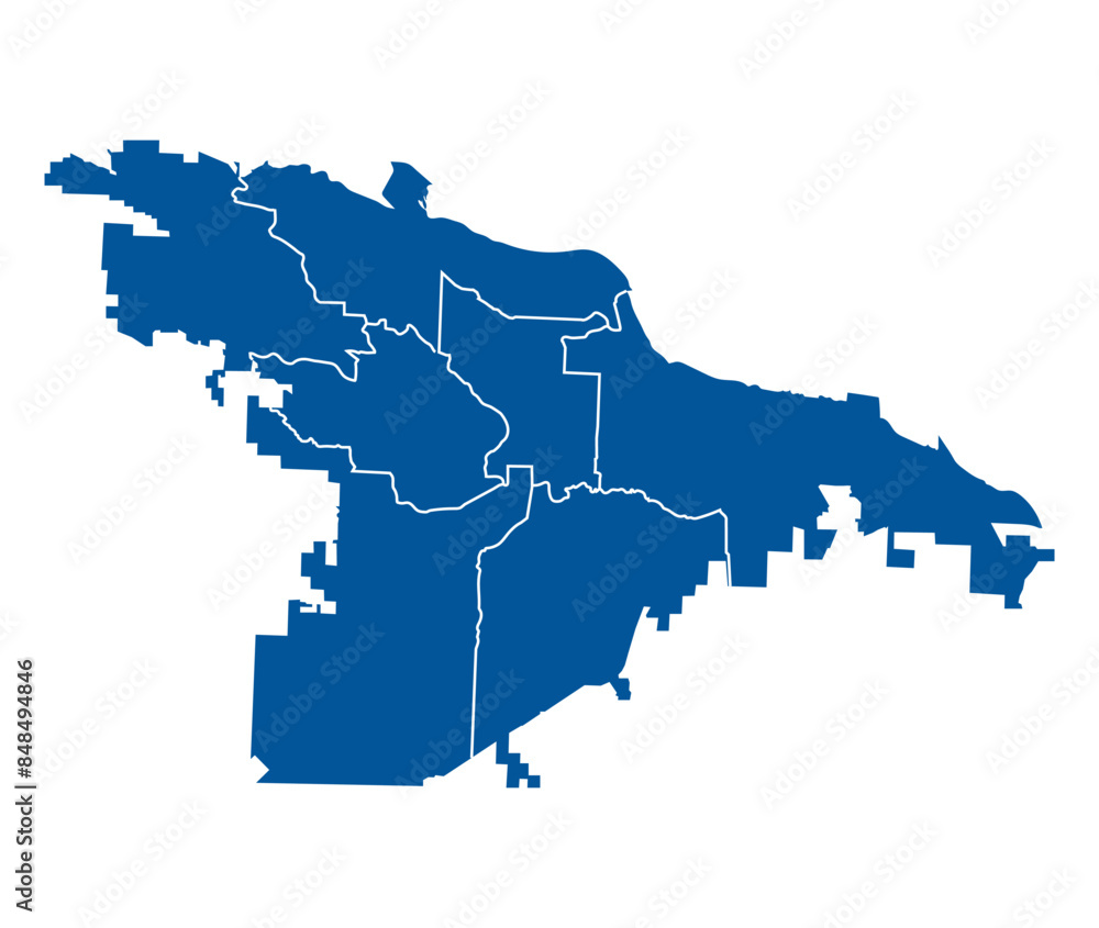 Fototapeta premium Outline map of Little rock city