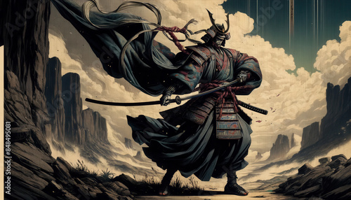 日本画（Japanese painting）／サムライ SAMURAI　着物　anime　イラスト photo