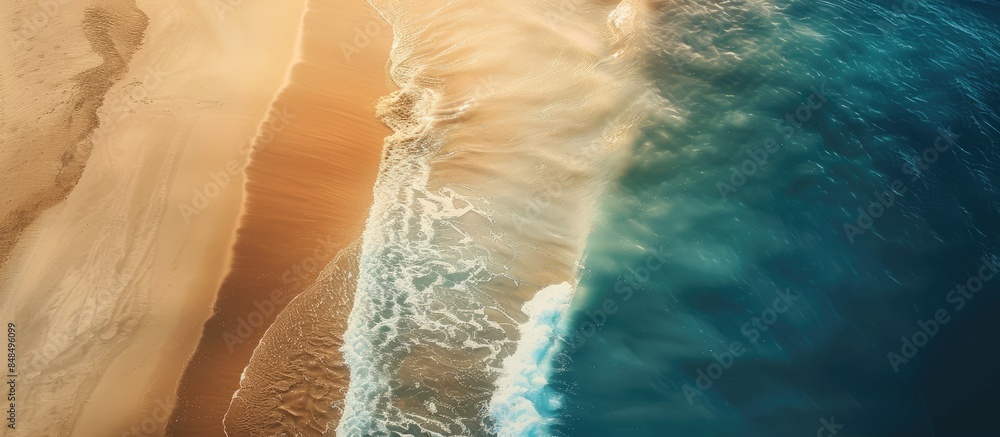 Aerial view of a sandy beach with a prominent texture, ideal for mockups and advertisements. Aerial view of a sandy beach with a prominent texture, ideal for mockups and advertisements.